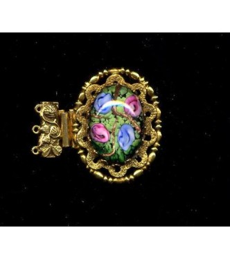 MAGNIFICENT VENETIAN FLORAL GLASS CLASP, (FREIRICH)