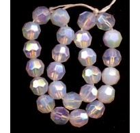 VINTAGE OPALESCENT MILKY FACETED BEADS