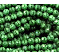 VINTAGE FACETED SPARKLING EMERALD GLASS BEADS