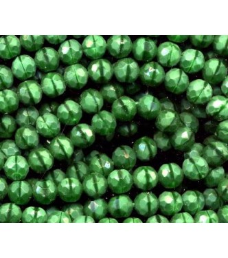 VINTAGE FACETED SPARKLING EMERALD GLASS BEADS