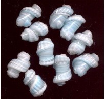 VINTAGE PALE BLUE LAMPWORK SHELLS