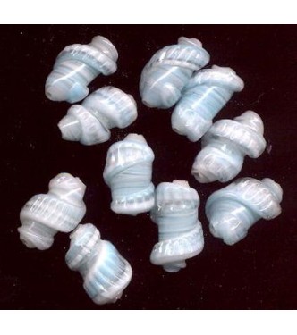 VINTAGE PALE BLUE LAMPWORK SHELLS