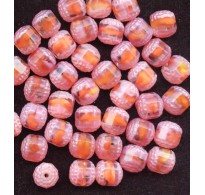 VINTAGE RASPBERRY WG GIVRE WINDOW BEADS (LG)