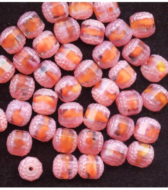 VINTAGE RASPBERRY WG GIVRE WINDOW BEADS (LG)