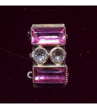 1920's PINK & CLEAR RHINESTONE CLASP