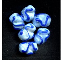 VINTAGE BLUE ICED LAMPWORK BEADS