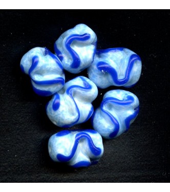 VINTAGE BLUE ICED LAMPWORK BEADS