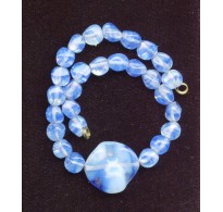 BEAUTIFUL BLUE OPALESCENT CENTER BEAD AND MORE