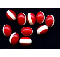 VINTAGE DECO LOOK RED AND WHITE LUCITE BEADS