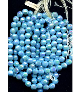 VINTAGE AUSTRIAN AQUA LUSTER BEADS