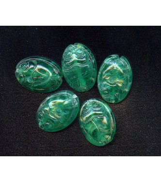 VINTAGE EGYPTIAN REVIVAL GLASS SCARAB BEADS