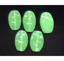 VINTAGE MIRIAM HASKELL GRANNY SMITH APPLE GREEN FLAT OVALS