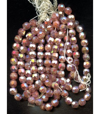 VINTAGE WEST GERMAN  DUSTY ROSE FACETED BEAUTIES