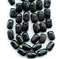 VINTAGE BLACK SHINY IRIS SWIRLS