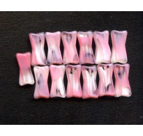 VINTAGE PINK BONE-SHAPED WINDOW BEADS