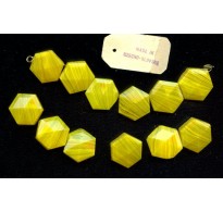 VINTAGE CZECHO - SLOVAKIA BUTTERSCOTCH HEXAGONS