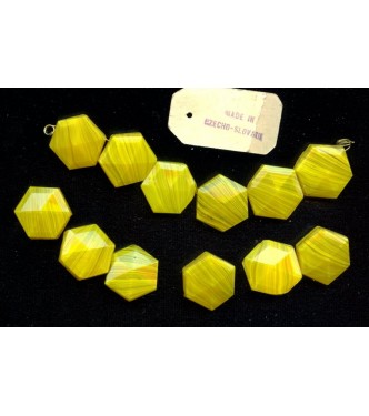 VINTAGE CZECHO - SLOVAKIA BUTTERSCOTCH HEXAGONS