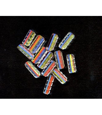 VINTAGE MACHINE CUT RAINBOW BEADS