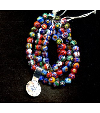 STRIKINGLY COLORFUL VINTAGE MILLEFIORI BEADS