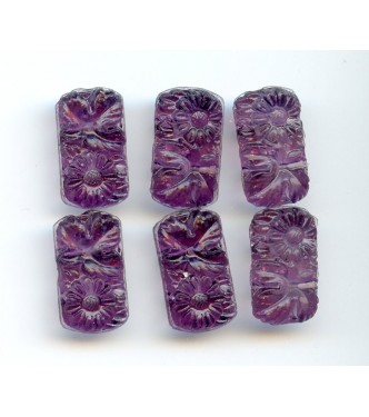 VINTAGE GRAPE TWO HOLE FLORAL BEADS