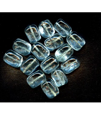 VINTAGE CLEAR GLASS ICE CUBE BEADS