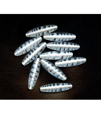 VINTAGE WHITE SWIRLED FOCAL BEADS