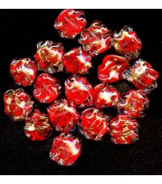 VINTAGE VENETIAN RED LAMPWORK RUFFLES