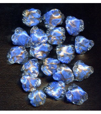 VINTAGE VENETIAN BLUE LAMPWORK RUFFLES