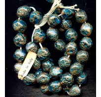 VINTAGE VENETIAN AQUA AND AVENTURINE NUGGETS