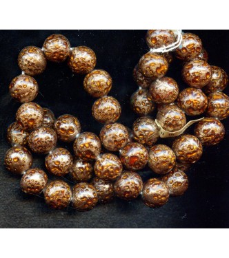 VINTAGE VENETIAN AVENTURINE AND AMBER BEADS