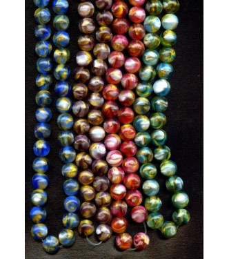 VINTAGE MARBLE BEADS WITH THREADS OF AVENTURINE (LG)