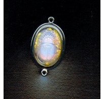 VINTAGE FOIL & OPALESCENT SCARAB IN STERLING SILVER