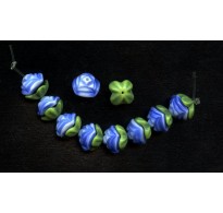 WONDERFUL TWO PIECE BLUE FLOWER BEADS