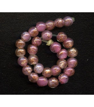 LITTLE VINTAGE VENETIAN SPARKLING AVENTURINE SPACER BEADS