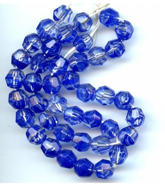 VINTAGE  WEST GERMAN COBALT FACETED GIVRE BEADS