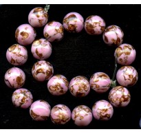 VINTAGE VENETIAN PINK AVENTURINE ROUNDS