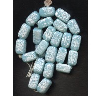 VINTAGE AQUA DUSTED SNOW COVERED BEADS