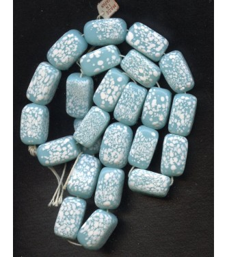 VINTAGE AQUA DUSTED SNOW COVERED BEADS