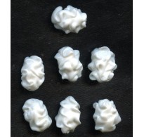 VINTAGE WHITE LAMPWORKED ICED BEADS