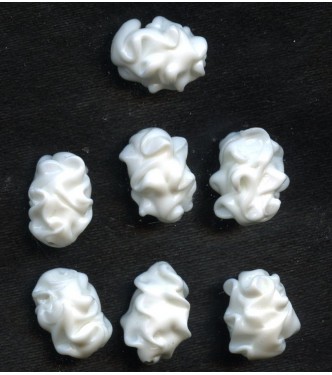 VINTAGE WHITE LAMPWORKED ICED BEADS