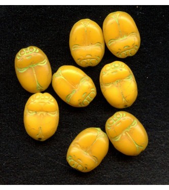 VINTAGE EGYPTIAN REVIVAL GOLDENROD SCARABS