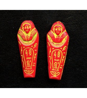 Egyptian Revival Mummy Beads (RED)