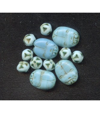 VINTAGE EGYPTIAN REVIVAL TURQUOISE SCARABS 