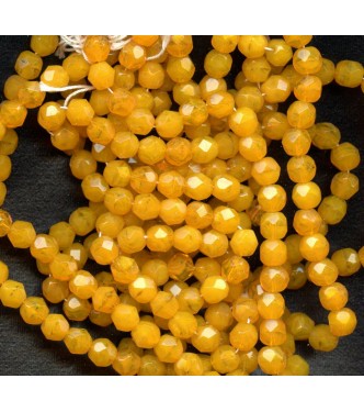 VINTAGE BOLD GOLDENROD FACETED BEADS