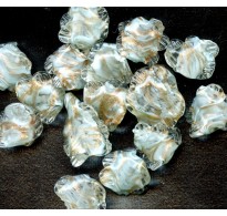 VINTAGE VENETIAN PALE AQUA  LAMPWORK RUFFLES