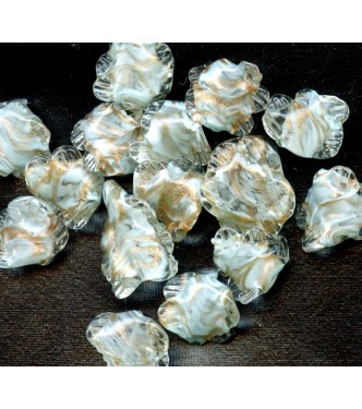 VINTAGE VENETIAN PALE AQUA  LAMPWORK RUFFLES