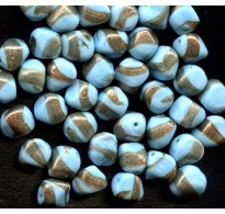 VINTAGE VENETIAN TURQUOIS AND AVENTURINE SWIRLED BEADS