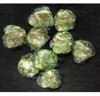 VINTAGE VENETIAN GREEN LAMPWORK RUFFLES