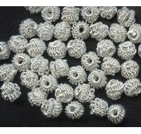 VINTAGE HOBE' SILVER TWISTED METAL BEADS