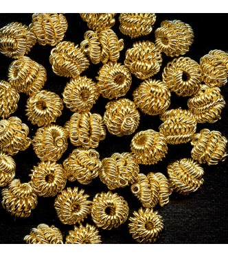 VINTAGE HOBE' GOLD TWISTED METAL BEADS